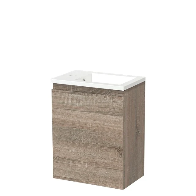 Modulo Pico Toilet unit with basin | 40 cm Oak Handleless front Mineral marble TMW10-00546