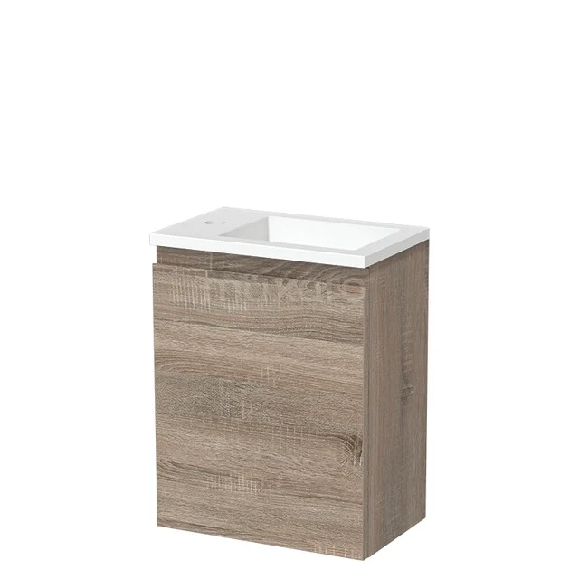 Modulo Pico Toilet unit with basin | 40 cm Oak Handleless front Solid surface TMW10-00521