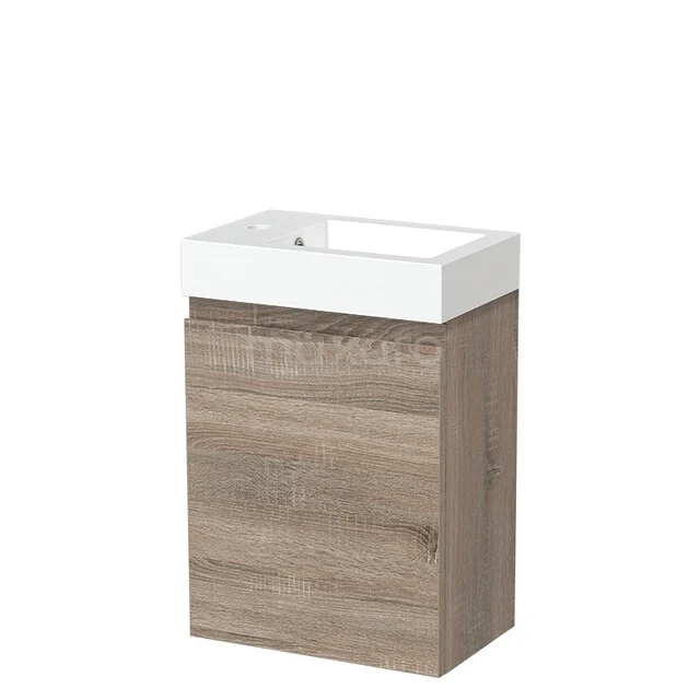 Modulo Pico Toilet unit with basin | 40 cm Oak Handleless front Mineral marble TMW10-00551