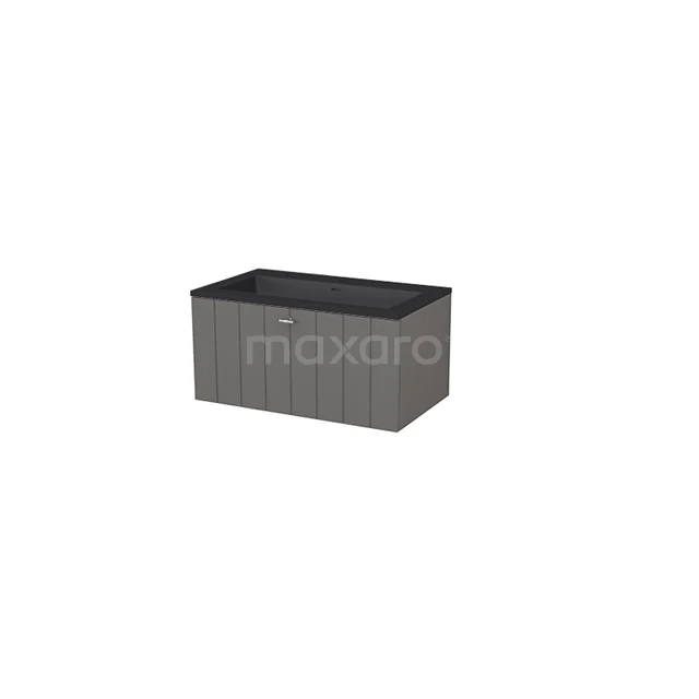 Grey storage chest plastic, rectangular design, ideal for organising bathroom accessories and easy-care.
