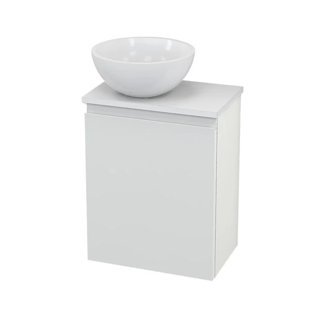 White bathroom unit with ceramic countertop wash basin, modern design, sleek rectangular cabinet for stylish bathroom design.
