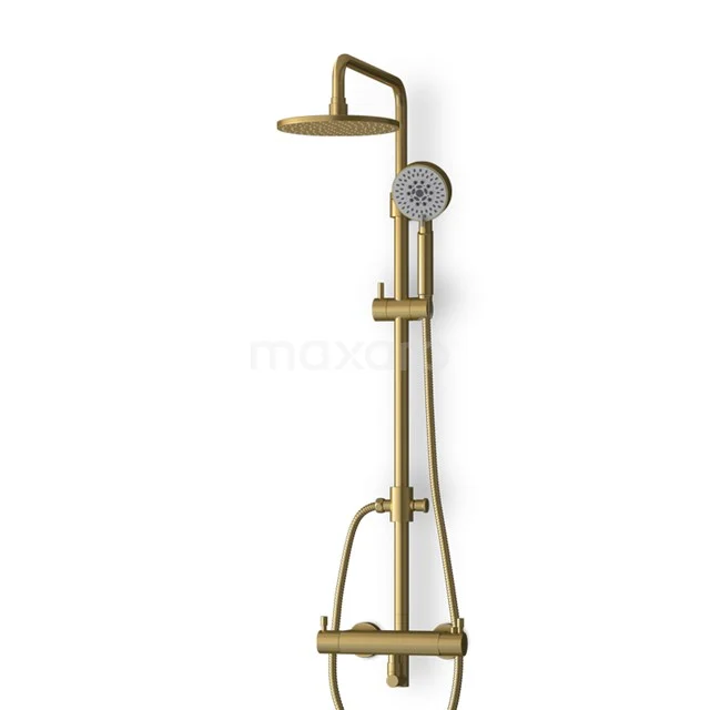 Regendoucheset Radius Gold, Thermostaatkraan, 20cm, Hoofddouche, Goud BOG55-00003