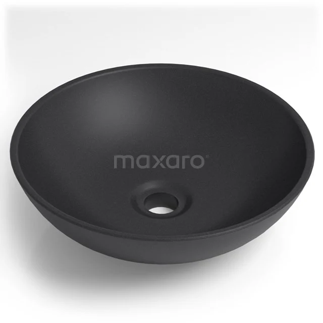 Countertop wash basin Quarto Quartz Matte Black 38x12cm Round Q120-0040