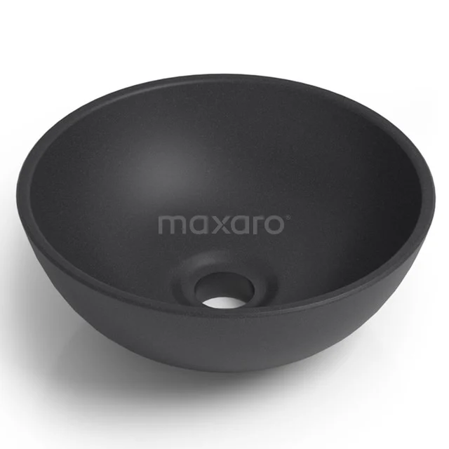 Aufsatzwaschbecken Quarto Quarz Matt Schwarz 30x12cm Rund Q120-0062 Schwarzes rundes Badezimmer-Aufsatzwaschbecken aus Keramik mit matter Oberfläche, perfekt für eine moderne Waschbeckenanordnung.