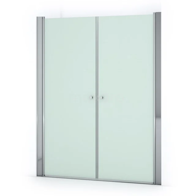 Glasene Duschtür mit mattem transparentem Design, Aluminiumprofilen und schlankem minimalistischen Aussehen für ein modernes Badezimmer.