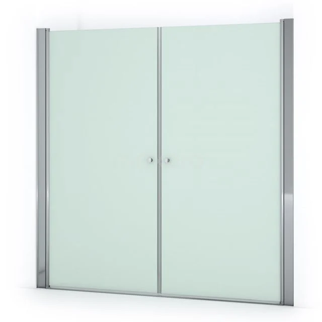 Glasdouchedeur mit Mattglas, Aluminiumprofilen und Drehfunktion, ideal für moderne Badezimmergestaltung.