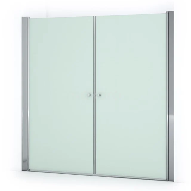 Zircon Comfort Duschtür | 200 cm Chrom Matglas Pendeltür S0423-2000N Glasdouchedeur mit Mattglas, Aluminiumprofilen und Drehfunktion, ideal für moderne Badezimmergestaltung.