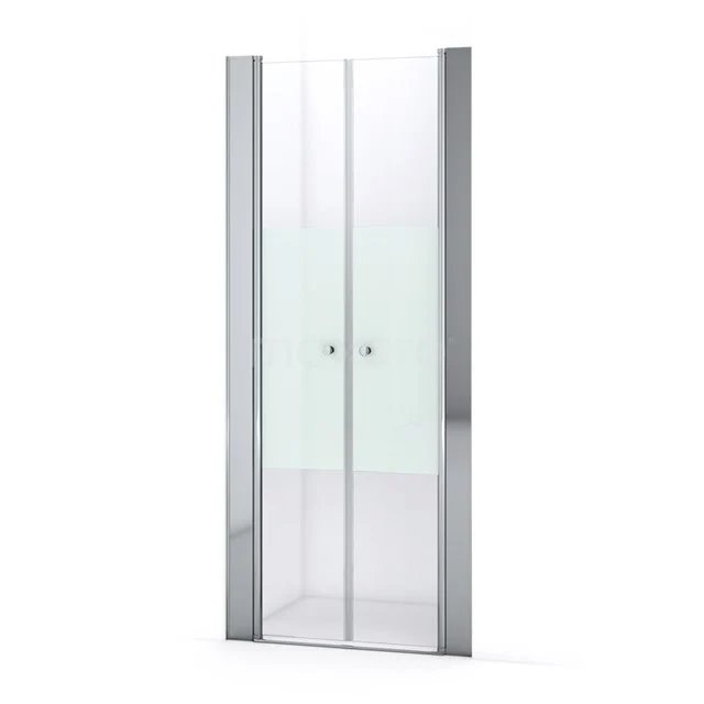 Zircon Comfort Shower door | 90 cm Chrome Clear with matt strip Bi-fold door S0432-0900N