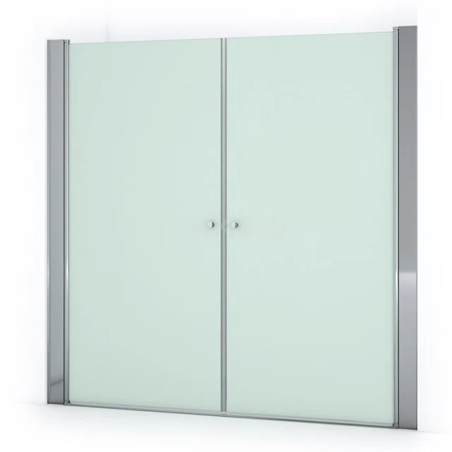 Glas Duschwand mit mattglas und Aluminium Profile, modernes Design ideal für ein stilvolles Badezimmer.