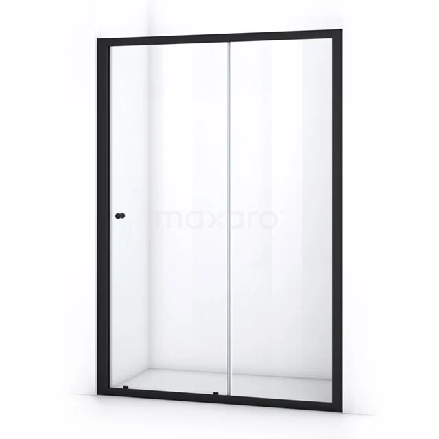 Ruby Allure Duschtür | 140 cm Matt Schwarz Klarglas Schiebetür S0850-1400MN Schwarze Aluminium Duschtür mit Klarglas, moderne Schiebetür für Badezimmer, geeignet für stilvolle und minimalistische Einrichtungen.