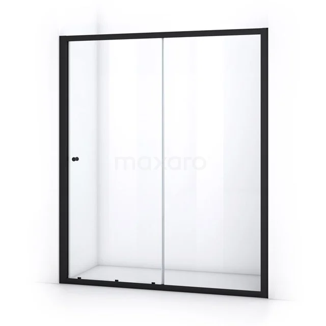 Ruby Allure Douchedeur | 180 cm Mat zwart Helder glas Schuifdeur S0850-1800MN Douchewand met schuifdeur, zwart frame, helder glas, ideaal voor moderne badkamers, serie Milano, duurzaam en stijlvol.