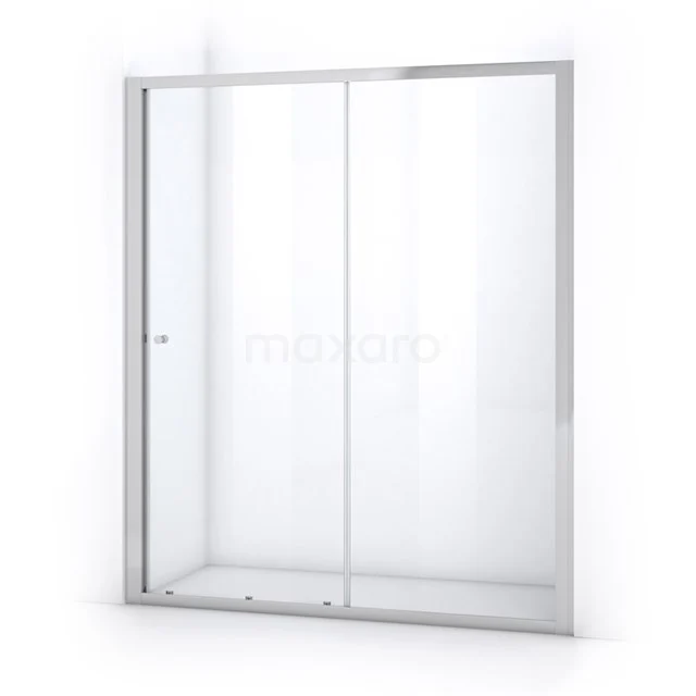 Duschwand Ruby Allure 175cm aus klarem Sicherheitsglas mit Schiebetür Chrom S0880-1700C Glasene Duschtür mit Schiebe mechanismus, silberfarbenen Rahmen, perfekt für eine moderne Badezimmer Einrichtung.