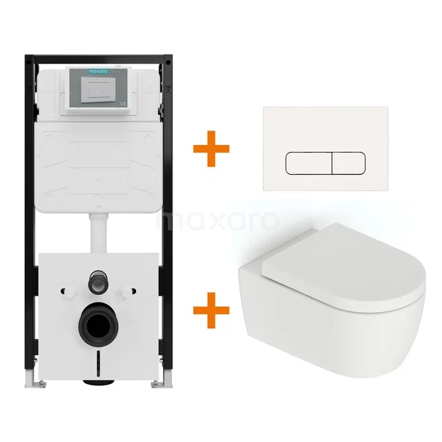 WC-Set Matt Weiß ohne Spülrand + Maxaro Flush Pro Unterputzspülkasten mit Geräuschisolierung TOI4222 TOI4222_Hw.jpg