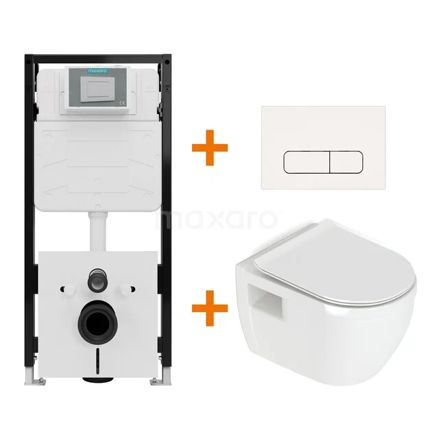 WC-Set Hochglanz Weiß ohne Spülrand + Maxaro Flush Pro Unterputzspülkasten mit Geräuschisolierung TOI4263 TOI4263_Hw.jpg