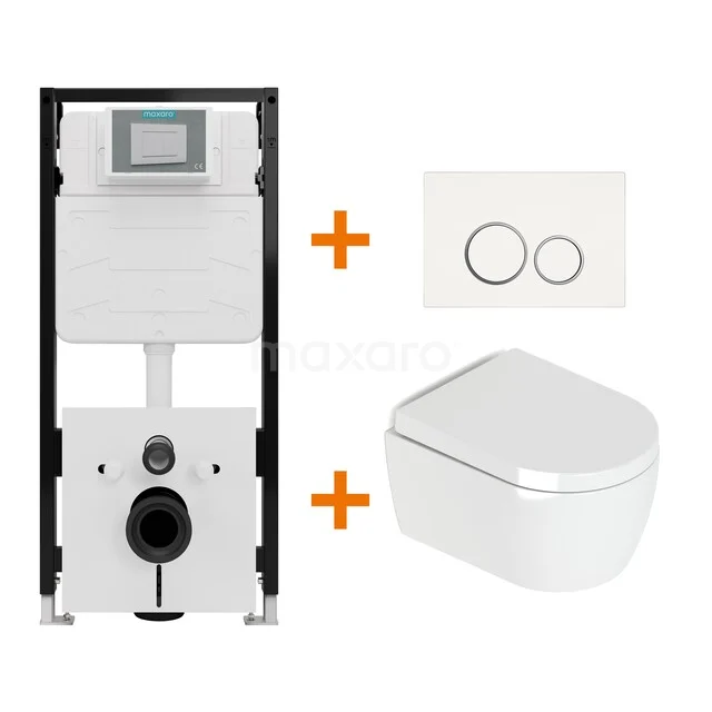WC-Set Hochglanz Weiß mit Spülrand + Maxaro Flush Slim Pro Unterputzspülkasten mit Geräuschisolierung TOI4292 TOI4292_Hw.jpg