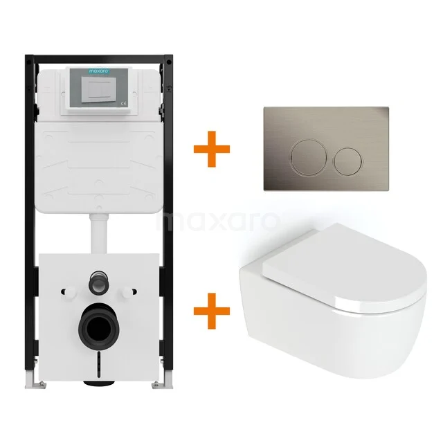 Toiletsets Hoogglans wit zonder Spoelrand + Maxaro Flush Slim Pro inbouwreservoir met geluidsisolatie TOI4302 TOI4302_Hw.jpg