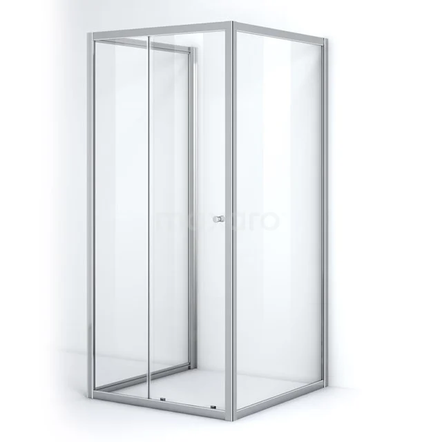 Ruby Allure Shower cabin | 100x100 cm Chrome Clear glass Sliding door Semi-detached square U0920-1010C Shower enclosure square, glass walls with aluminium frame, modern design, ideal for any bathroom.