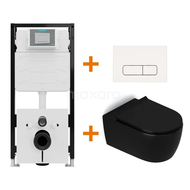 WC-Set Matt Schwarz ohne Spülrand + Maxaro Flush Slim Pro Unterputzspülkasten mit Schallschutz TOI4331 TOI4331_Hw.jpg