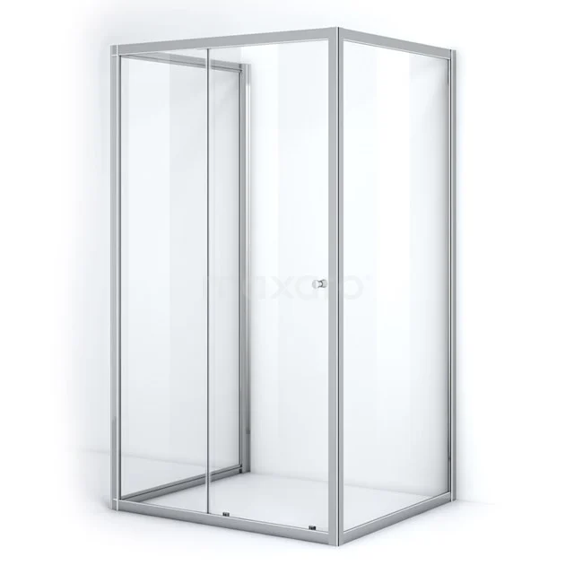 Sleek, rectangular shower enclosure made of glass with aluminium profile, ideal for modern bathroom design.