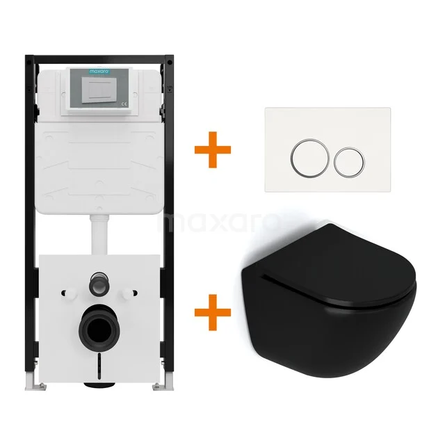 Toilet set Matt black without rim + Maxaro Flush Slim Pro built-in cistern with sound insulation TOI4389 TOI4389_Hw.jpg