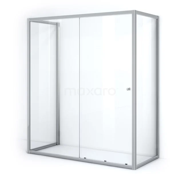 Moderne Glaskabine mit Aluminiumrahmen, minimalistisches Design und geräumiger Einstieg, ideal für ein stilvolles Badezimmer.