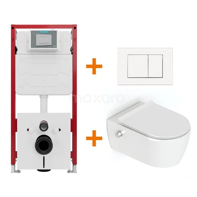 WC-Set Hochglanz Weiß ohne Spülrand + Maxaro Flush Unterputzspülkasten TOI4129 TOI4129_Hw.jpg
