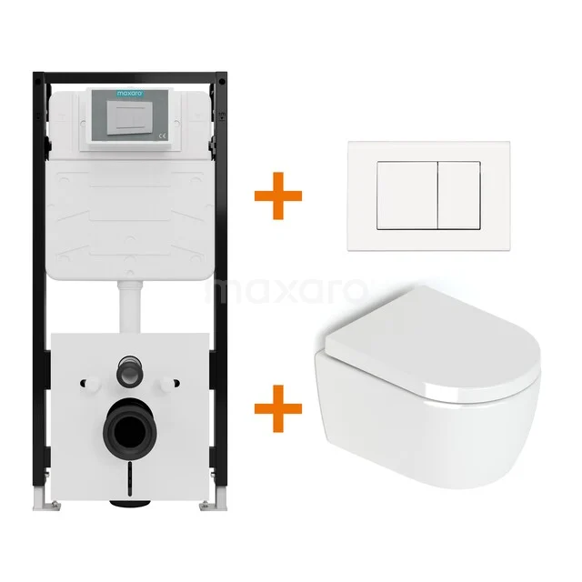 WC-Set Hochglanz Weiß ohne Spülrand + Maxaro Flush Slim Pro Unterputzspülkasten mit Schallschutz TOI4304 TOI4304_Hw.jpg