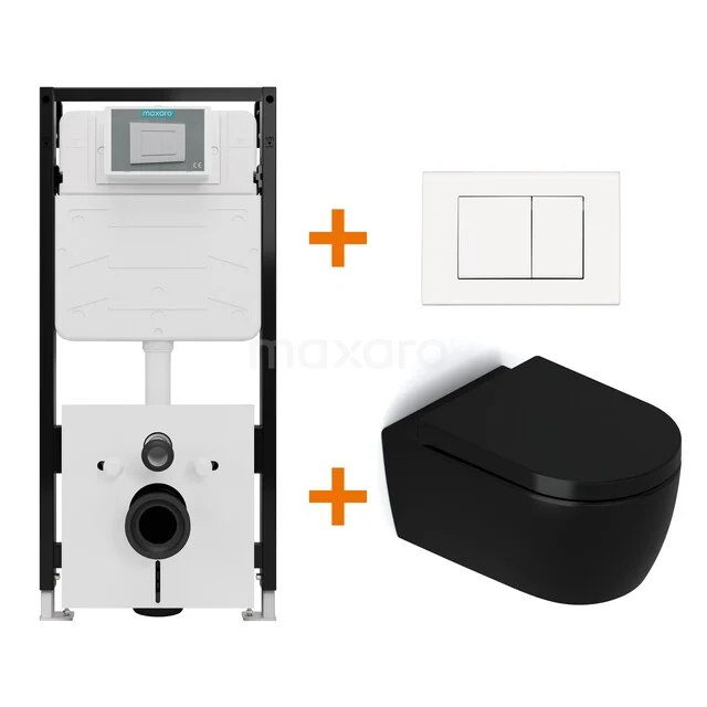 Toilet set Matt black without rim + Maxaro Flush Slim Pro concealed cistern with sound insulation TOI4328 TOI4328_Hw.jpg