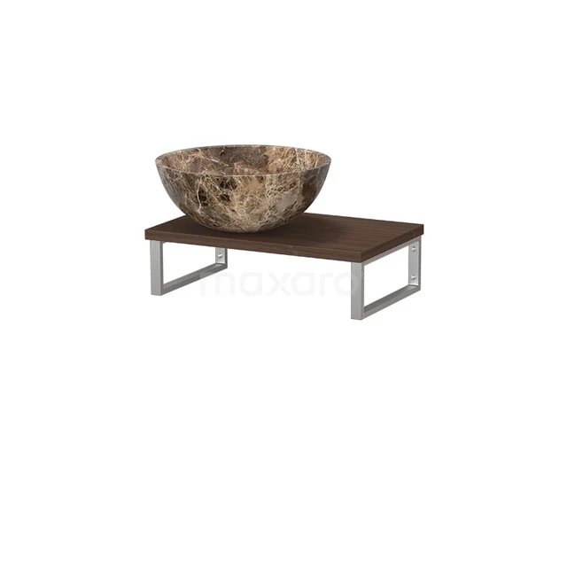 Modulo Pico Washbasin Top with Basin | 41 cm Walnut Dark Emperador Natural Stone TMK01-00646 TMK01-00646_L_Hw.jpg