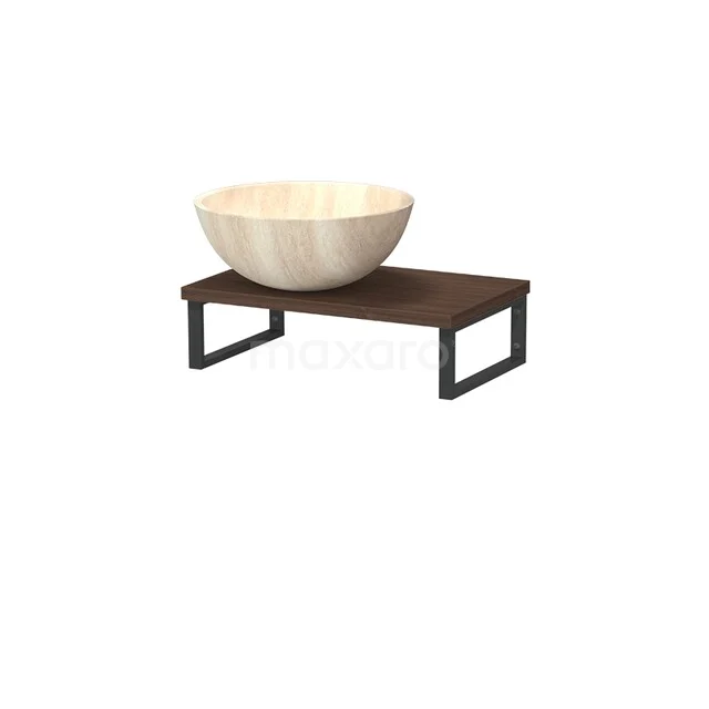 Modulo Pico Wastafelblad met waskom | 41 cm Walnoot Travertin Natuursteen TMK01-00658