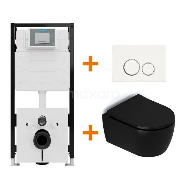 Toilet set Matt black with rim + Maxaro Flush Slim Pro concealed cistern with sound insulation TOI4325 TOI4325_Hw.jpg