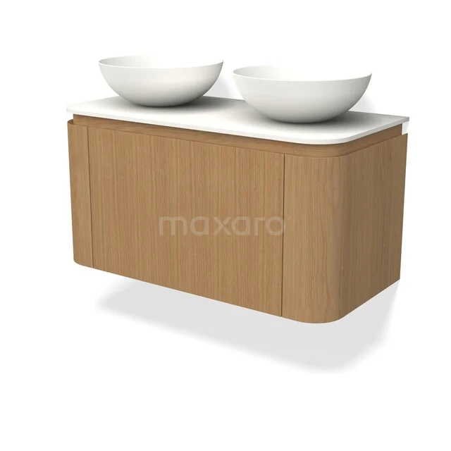 Modulo Plato Badkamermeubel voor waskom | 100 cm Honing eik front Solid surface blad 1 lade rond BMK71-00001 C71-1000_T77_Honing-eik_64.jpg