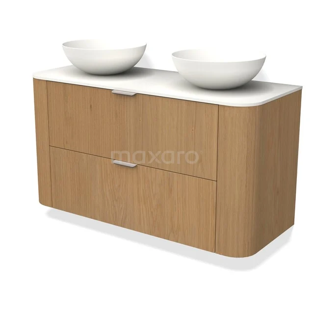 Modulo Plato Plus Badkamermeubel voor waskom | 120 cm Honing eik front Solid surface blad 2 lades onder elkaar rond BMK77-00002 C77-1200_T77_Honing-eik_64.jpg