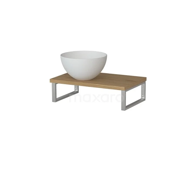 Modulo Pico Waschtischplatte mit Aufsatzwaschbecken | 41 cm Naturfurnier Matt Weiß Solid Surface TMK01-00669