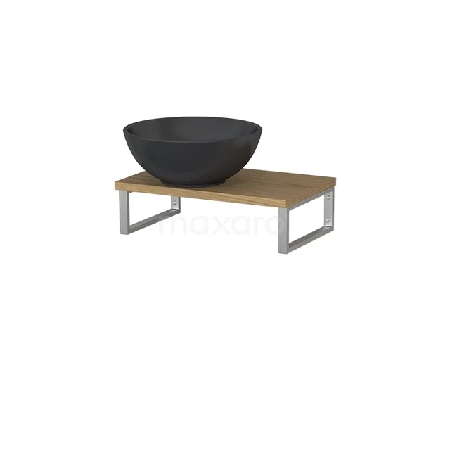 Modulo Pico Washbasin Top with Basin | 41 cm Natural Veneer Matte Black Quartz TMK01-00675