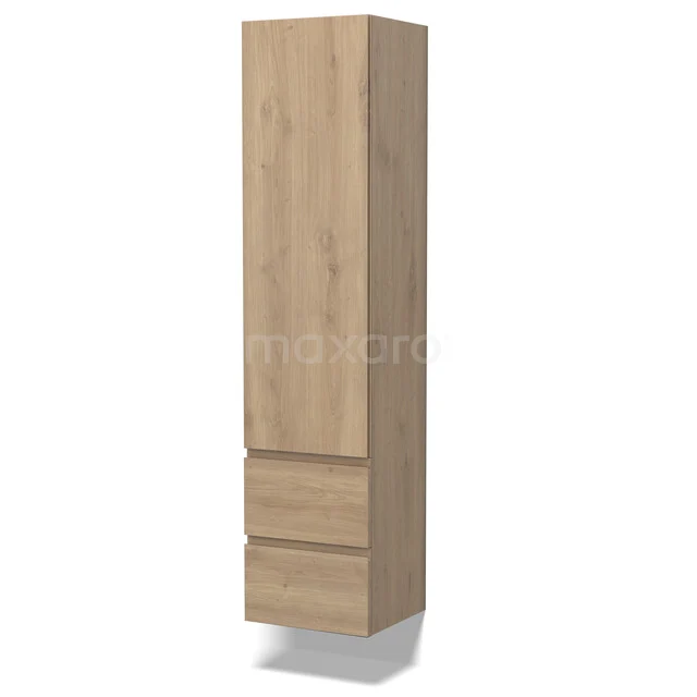 Lungo Bathroom cabinet | 170 cm Light brown oak Handle-less fronts 3 compartments + 2 drawers BKK10-00056
