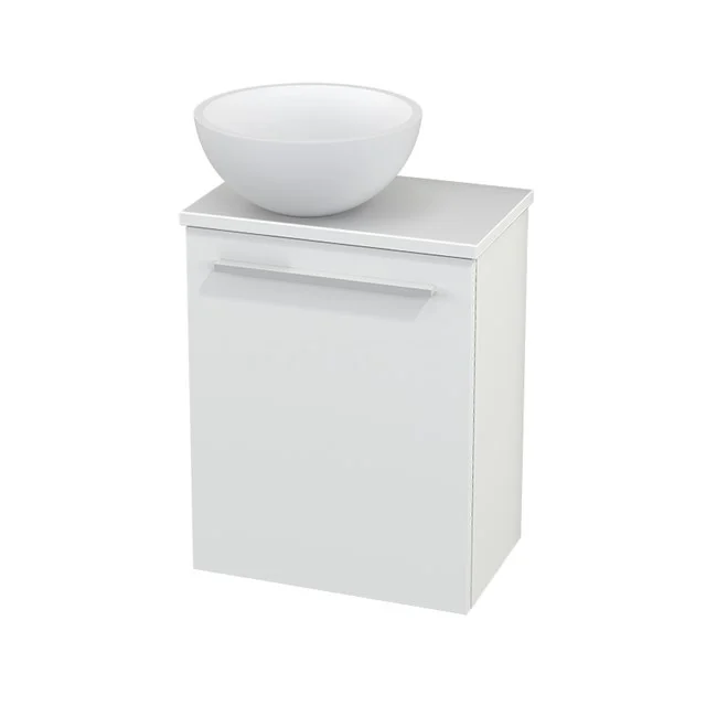 Toilet unit with Countertop wash basin Solid Surface Mat Modulo+ Pico Matte White 41cm BMC000117 White bathroom unit with countertop basin, modern design, compact size, ideal for smaller bathrooms.