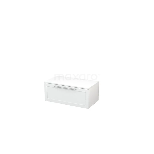 Modulo+ Bathroom cabinet | Frame fronts BMR000013 White hanging bathroom cabinet with drawers, sleek design, compact size, ideal storage for a modern bathroom interior.