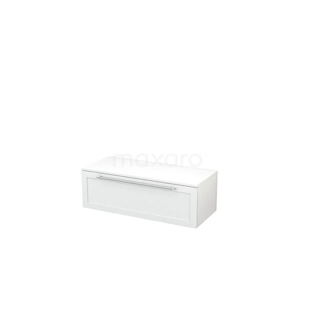 Modulo+ Bathroom cabinet | Frame fronts BMR000023 White wall cabinet for bathroom storage, rectangular design with clean lines, high-gloss finish and metal handle.