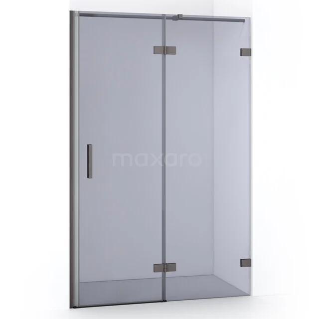 Diamond Douchedeur | 110 cm Zwart metaal Rookglas Draaideur DDB22652321ZM Diamond Douchedeur | 110 cm Zwart metaal Rookglas Draaideur DDB22652321ZM