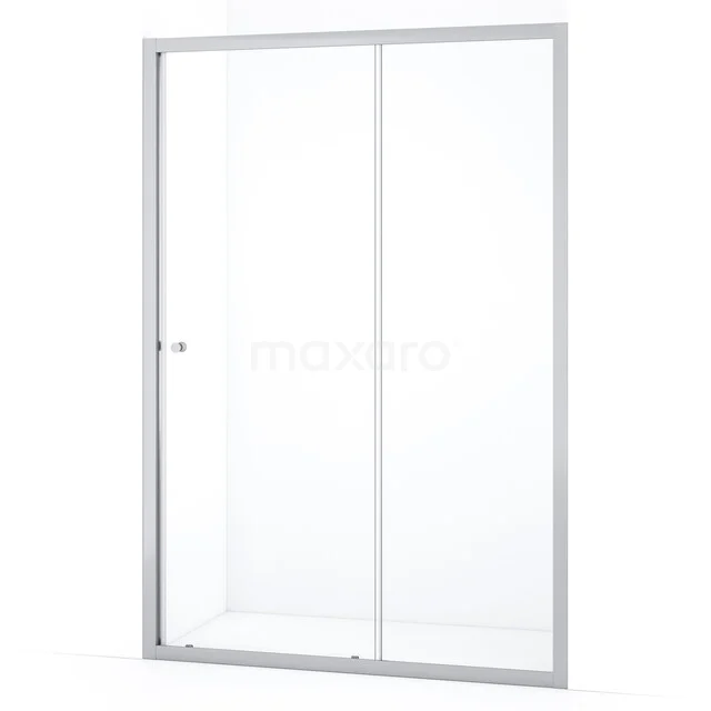Ruby Allure Douchedeur | 130 cm Chroom Helder glas Schuifdeur S0820-1300C Moderne glazen douchedeur met een slank, aluminium frame, ideaal voor een stijlvolle badkamerinrichting.