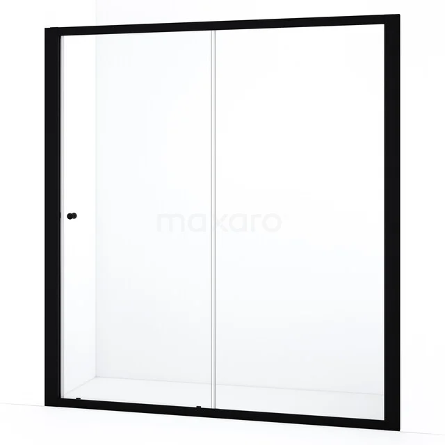 Ruby Allure Douchedeur | 175 cm Mat zwart Helder glas Schuifdeur S0880-1700M Moderne zwarte douchewand van glas met schuifdeuren, ideaal voor een stijlvolle badkamerinrichting.