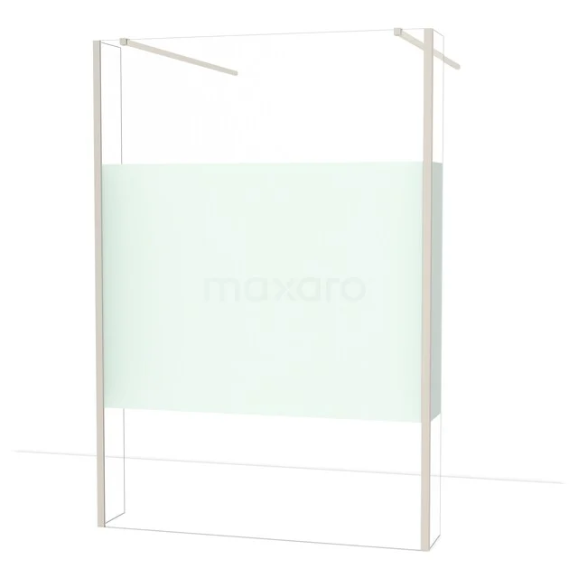 Diamond Walk-in shower | 135 cm Stainless steel Clear with matt strip Free-standing wall with side walls IDG140383BR Diamond Walk-in shower | 135 cm Stainless steel Clear with matt strip Free-standing wall with side walls IDG140383BR