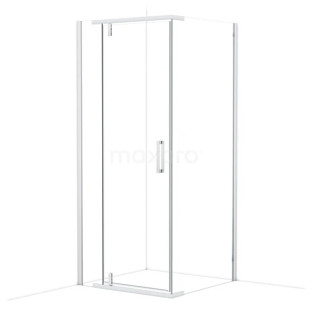 Topaz Duschkabine | 90x90 cm Chrom Drehtür Quadrat L6405_0900C Stilvolle, Glaskabine mit Klarglas und Chromhandgriff, perfekt für eine moderne Badezimmergestaltung.