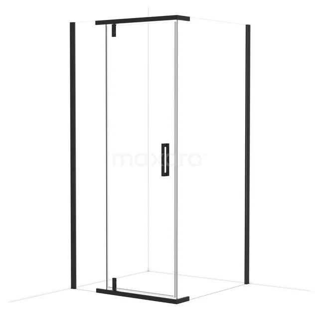 Strakke Gläserne Duschwand mit Schwarz Stahlrahmen, perfekt für eine moderne Badezimmergestaltung.