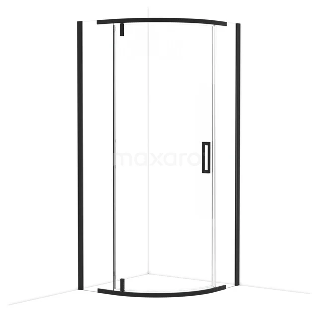 Topaz Shower cabin | 90x90 cm Matte black Pivot door Quarter round R6403_0900M