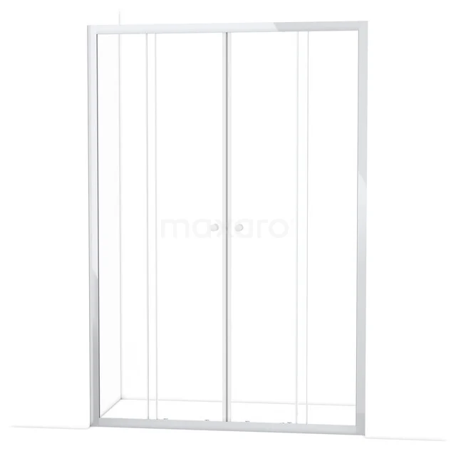 Ruby Allure Duschtür | 140 cm Chrom Klarglas Schiebetür S1620-1400C Weiße Glastür mit Aluminiumrahmen, perfekt für eine moderne Badezimmer Einrichtung.