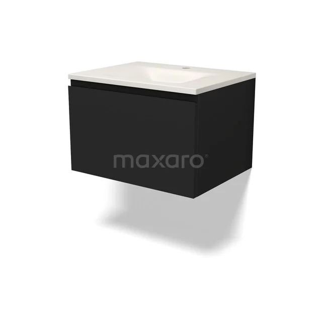 Modulo Bathroom furniture with sink | 60 cm Matte black Handle-less front Solid surface 1 drawer BMW11-05020