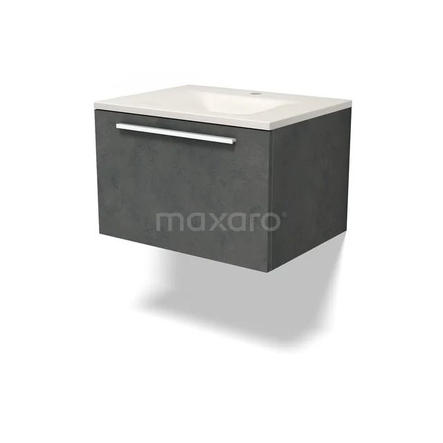 Modulo Badkamermeubel met wastafel | 60 cm Donkergrijs beton Vlak front Solid surface 1 lade BMW11-05042 Modulo Badkamermeubel met wastafel | 60 cm Donkergrijs beton Vlak front Solid surface 1 lade BMW11-05042