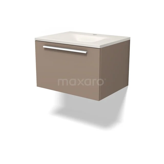 Modulo Badkamermeubel met wastafel | 60 cm Taupe Vlak front Solid surface 1 lade BMW11-05046 Modulo Badkamermeubel met wastafel | 60 cm Taupe Vlak front Solid surface 1 lade BMW11-05046